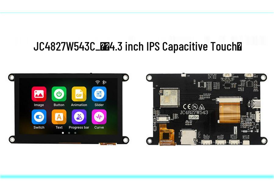 ESP32 S3 Dev Board with 4.3-5 inch HD IPS Touch Screen for Arduino and LVGL Programming