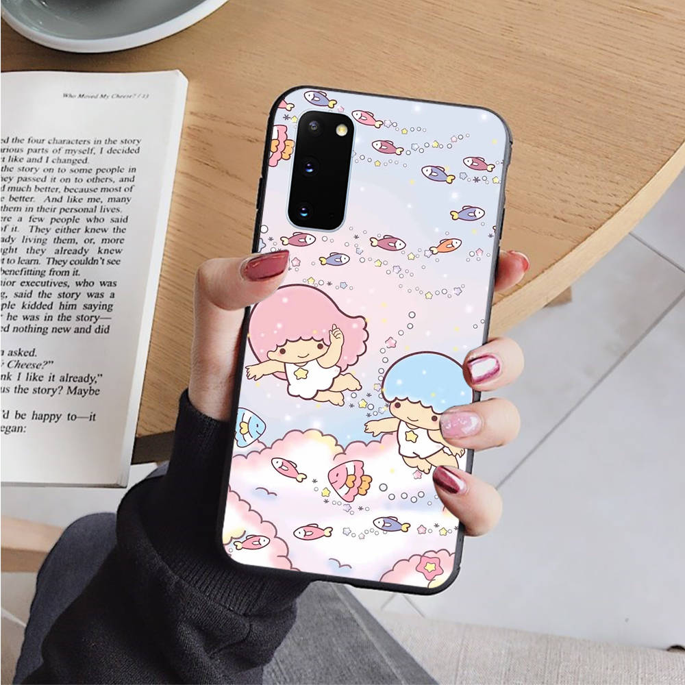 AH49 Little Twin Stars черный чехол для Samsung Note 20 Lite S24 Ultra S23 S22 A05 A06 A11 A71 A15 A16 A13 A24 A25 A33 A52 A53 M55 M35 Sofe Cover