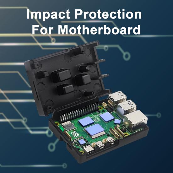 Алюминиевый корпус с радиатором материнской платы для Raspberry Pi 5, сверхмощный антикоррозийный металлический корпус для материнской платы с пассивным охлаждением, корпус