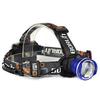 WindFre LED Headlamp High Brightness 2000lm Headlight AA Battery Powered Lightweight Waterproof Zoom Function 3 Modes (Blue)