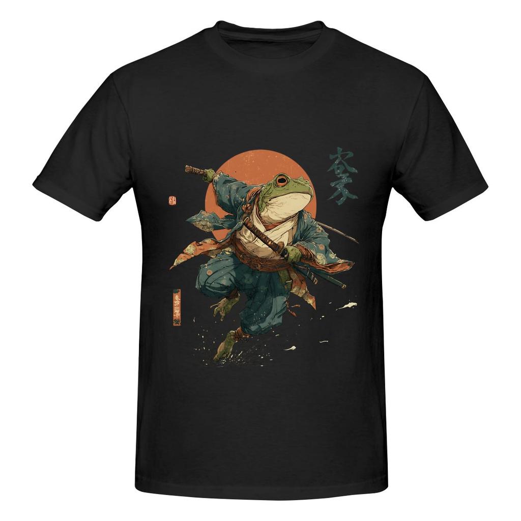 The Frog Ronin Japanese Art Skinfriendly Tshirt Niche Street Style Bright Colors Tee