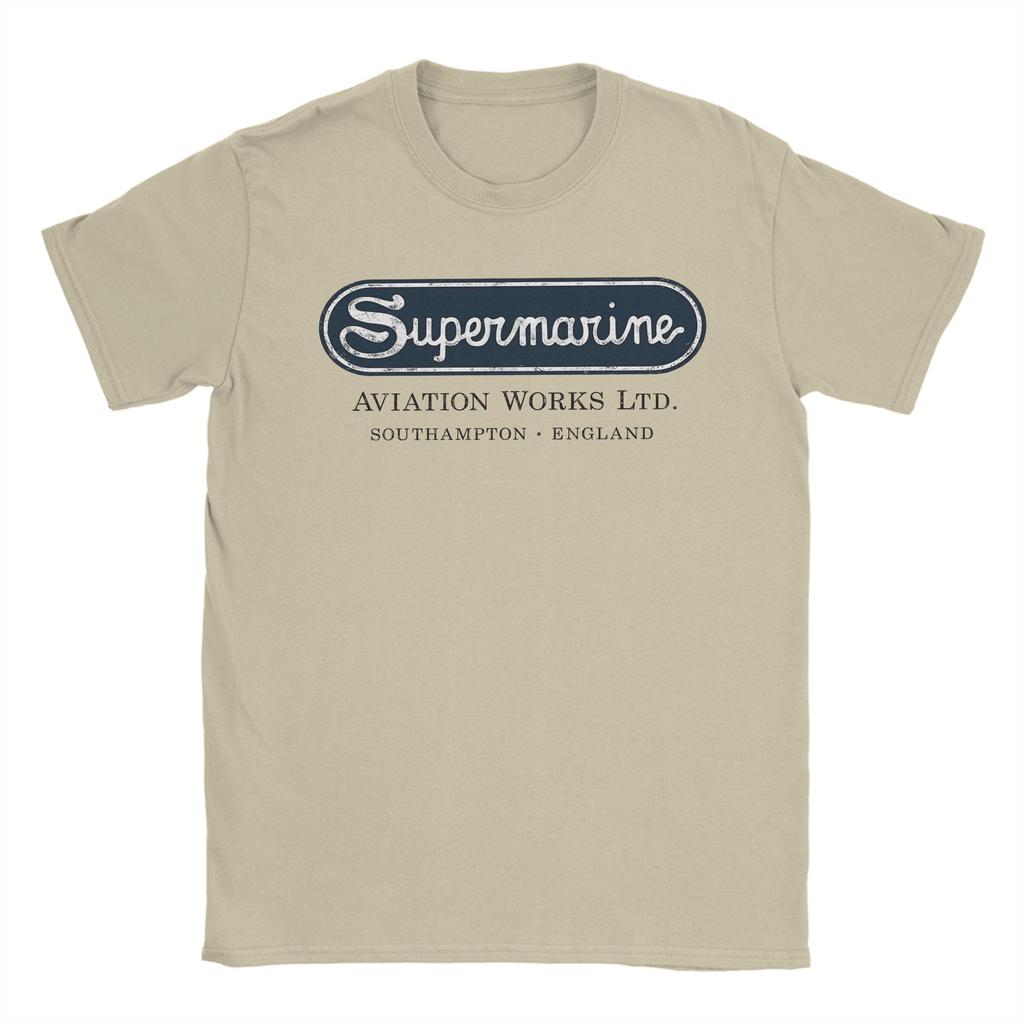Supermarine Aviation Logo T Shirt Summer 100 Cotton T Shirts For Men Design Tee Shirt Short Sleeve Aesthetic Tees