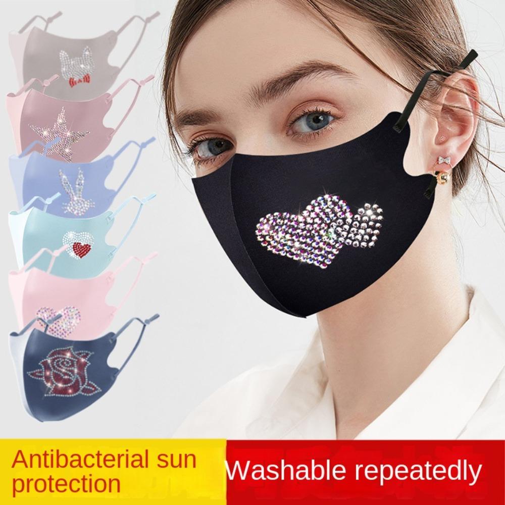 Дышащие маски-ромбы Защитная маска для лица для езды с защитой от УФ-лучей Новая маска из ледяного шелка Четыре сезона