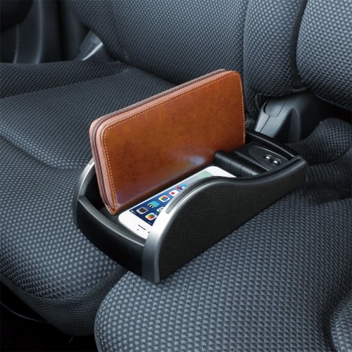 Tsuchiya Yac Car Interior Supplies Tray Bench Seat Console Black/Silver PF-317