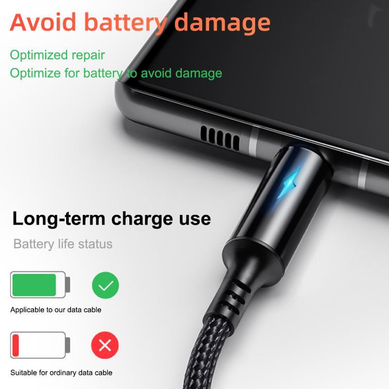 FONKEN Короткий USB-кабель для зарядки 25 см. Кабель Micro USB Type C для iPhone Huawei Android 2.4A. Кабель для зарядки аккумулятора с быстрой зарядкой и световым индикатором.