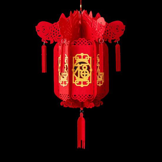 2024 Chinese Character Lanterns Create Atmosphere Fade-resistant with Tassel Indoor/Outdoor Decor for Spring Festival New Year's Day