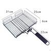 Barbecue Grilling Basket Mesh Large Folding Handle Outdoor Cooking Tool Accessory