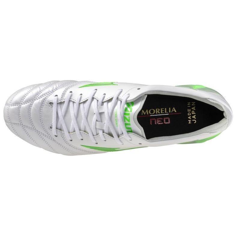 Mizuno Morelia Neo IV Made in Japan FG 'Frontier Pack White Green Gecko' Men's P1GA253037