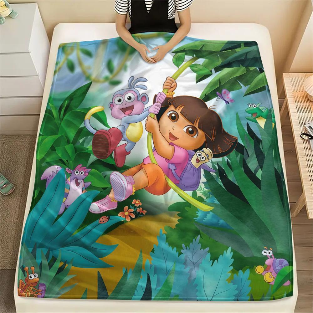 Dora the Explorer2 Flannel Blanket, High quality Comfortable for All Seasons, Home Decor, Warmth and Comfort