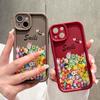 Soft Silicone Square Ladders Cartoon Pattern Full Cover Camera Protection Shockproof Case for iPhone Infinix Tecno Vivo