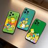 Чехол для телефона L-Simpsons Мультяшный для iPhone 16, 15, 14, 13, 12, 17, Pro Max, Plus Силиконовый Черный Чехол