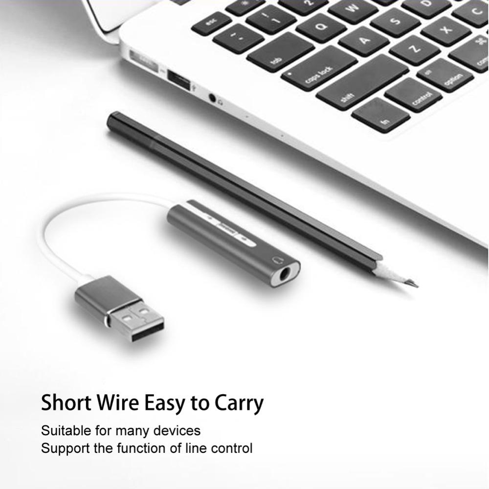 3,5-мм аудиопорт USB-звуковая карта Plug and Play Шумоподавление Внешняя звуковая карта 7.1 Стерео Звуковая карта для компьютера Внешний звук
