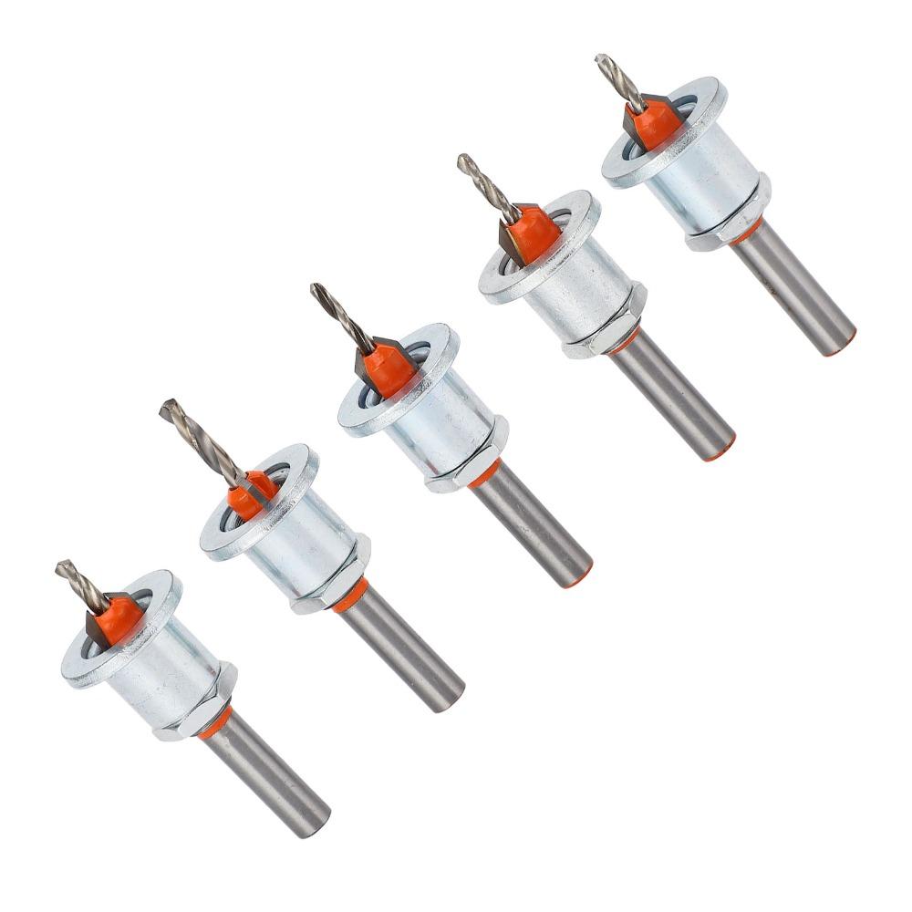 5pcs 90-Degree Angle Tapered Countersink Bit Carbide Tipped Counterbore Drill Bit  Hole Drilling
