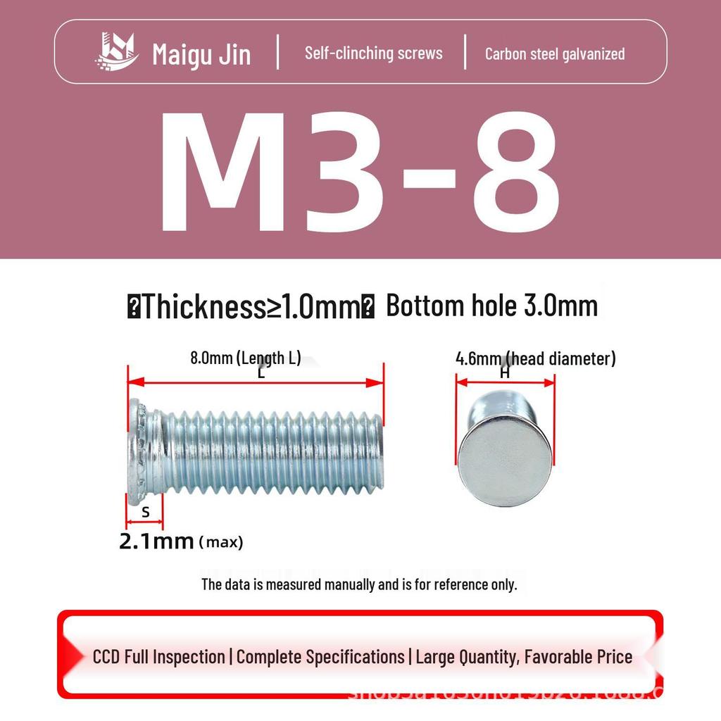 Flat Head Carbon Steel Galvanized Rivet Nuts FH-M2 to M10 - Free Shipping
