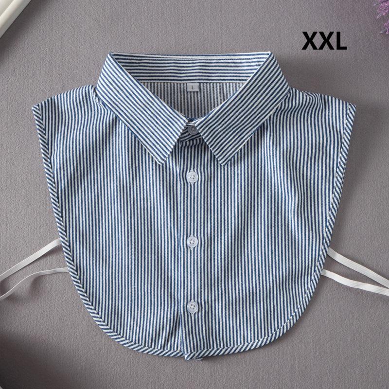 Mens Striped M-XXL Fake Collar for Women Shirt Detachable Collars Formal Business False Collar Half Shirt Neck Decor