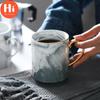 Hi European Style Creative Marble Grain Phnom Penh Coffee Mugs Porcelain Breakfast Milk Cup Office Teacup Drinkware for Gifts