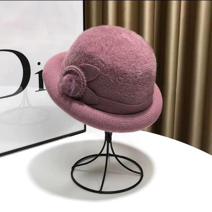 Женская зимняя панама, элегантная ветрозащитная шляпа с цветочным узором, ультра-толстая, сохраняющая тепло, осенне-зимняя шапка из искусственного меха