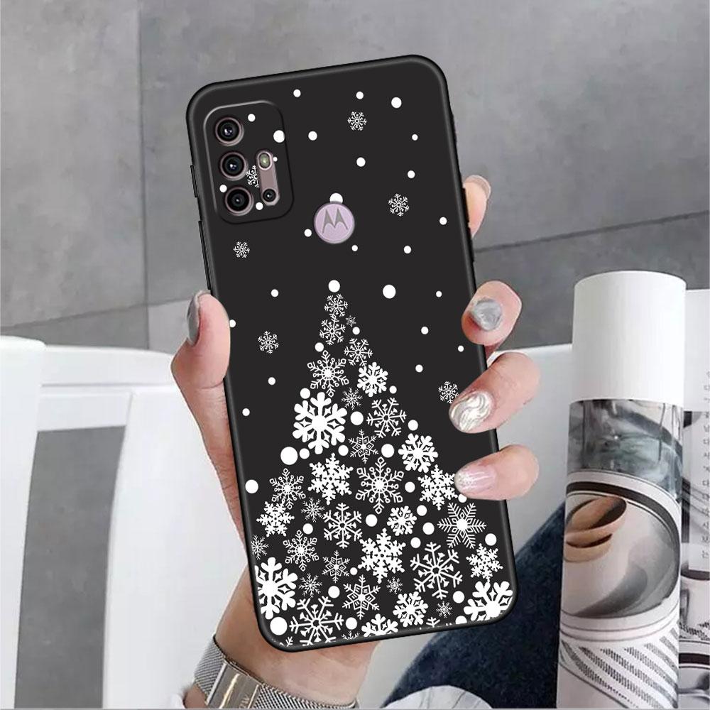 Веселого Рождества зимой чехол для Motorola G30 G60 G9 Play ONE Fusion G8 G50 E6s G82 Edge 20 Pro G Stylus 2021 Soft Phone Capas
