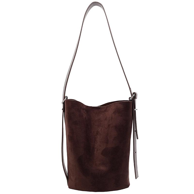 Wholesale Popular Autumn and Winter Maillard Texture Fashionable Niche Versatile Bucket Bag Women's Commuter Suede Messenger Bag
