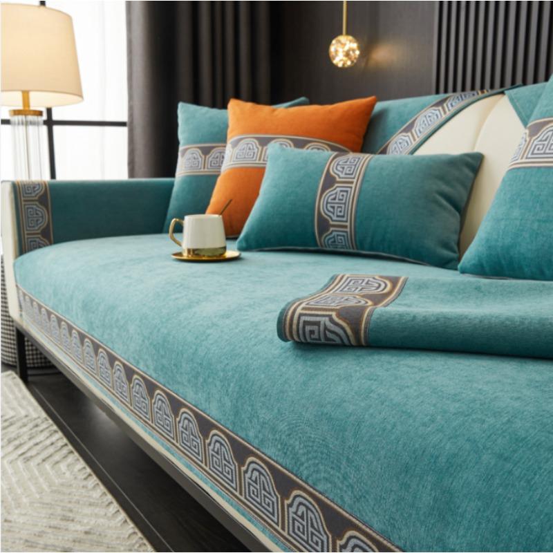 Вышивка Нескользящее Полотенце для Дивана Наволочка Декор Дома L-образные Диваны Подушка Четыре Сезона Универсальный Чехол для Дивана Дом