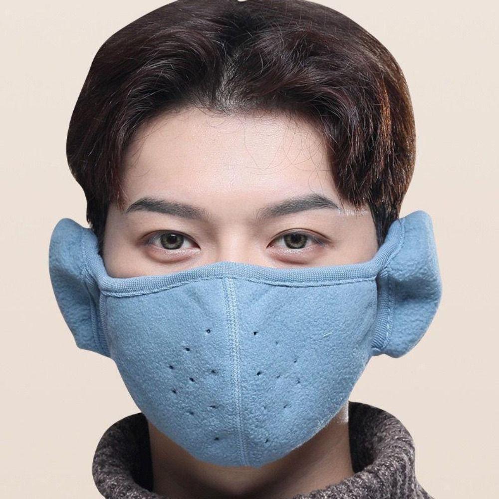 Fleece Earmuffs Mask Thermal Half Face Mask Breathable Earflap Wrap Mask  Riding