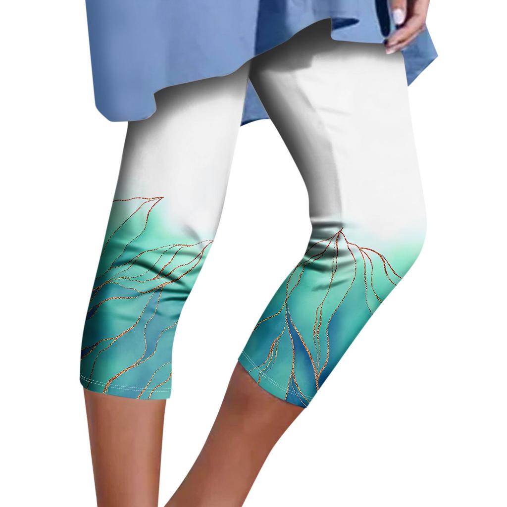 Женские модные повседневные брюки с верхним дном, винтажные брюки с цветочным принтом, седьмые брюки