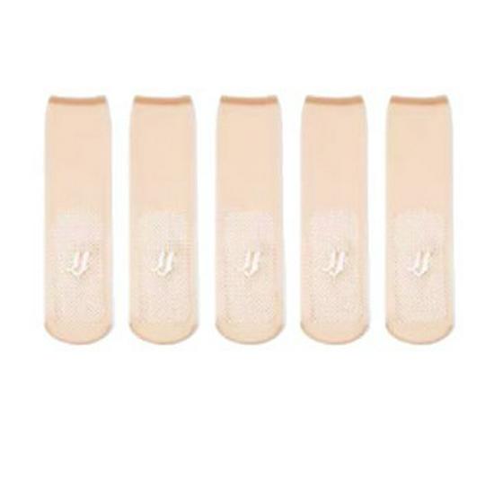 Женские ультратонкие кристальные чулки против зацепок с противоскользящими точками - Дышащие, Легкие, Телесного цвета, До середины икры