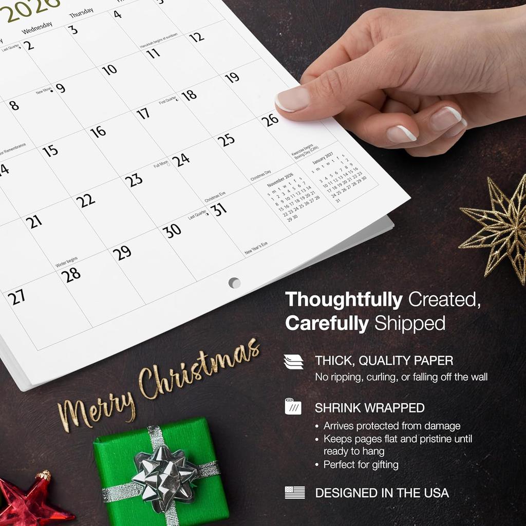 MICASA PRESS Chickens 2026 Wall Calendar 12 Month | 12" x 24" Open | Thick & Sturdy Paper | Holiday Gift | Farm Animals Funny Calendar 2026