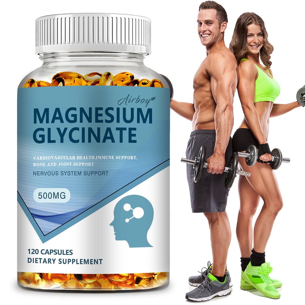 Airboy - 500mg Magnesium Glycine Capsules - For Immune System, Bone and Joint Health, and Nervous System Health