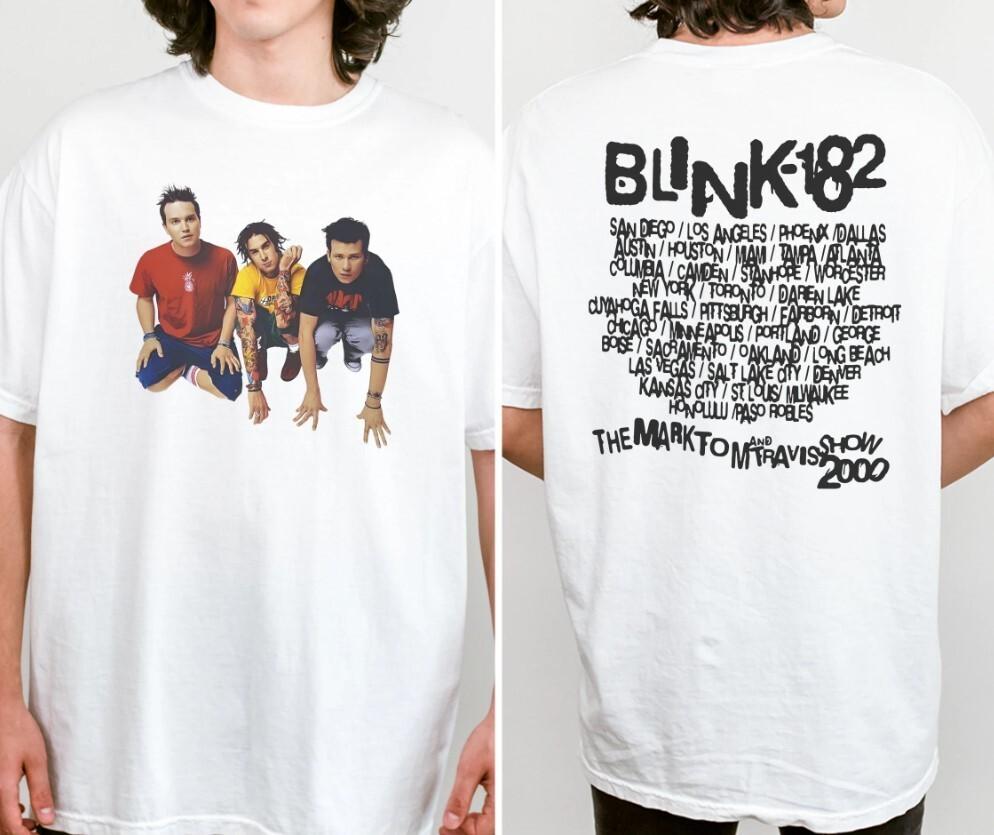 S121 - Blink-182 Unisex T-Shirt, Rare Vintage 2000 Blink-182 Mark Tom & Travis Unisex T-Shirt