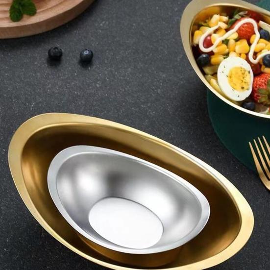 Modern Heat-resistant Reusable 3 Sizes Large Capacity Stainless Steel Tray Kitchen Supplies Salad Bowl