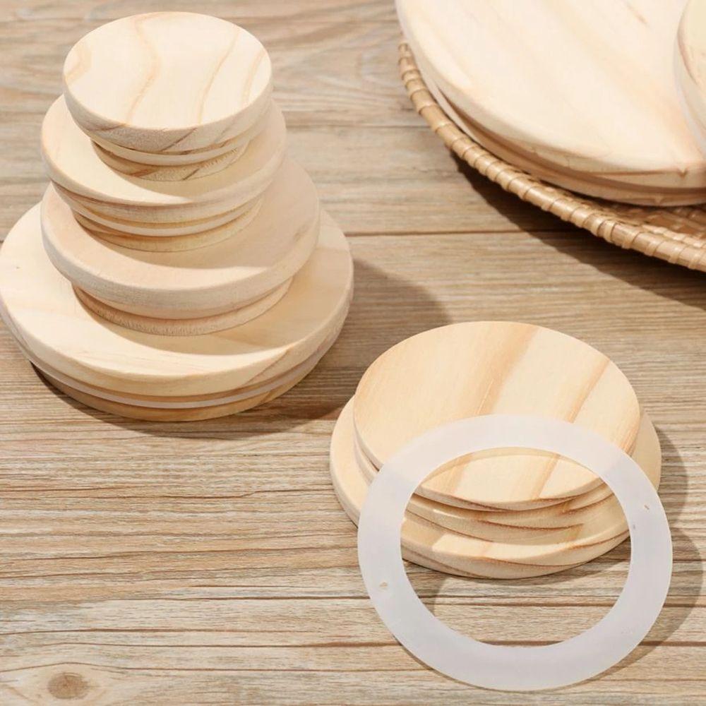 Искусство плотницкого дела Уплотнительное кольцо Многоразовый деревянный резервуар для хранения Аксессуары для чайного сервиза Крышка для чашки Бамбуковая крышка