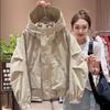 Короткая модная куртка в корейском стиле, новинка осени, свободная, универсальная, повседневная, водонепроницаемая, с капюшоном, топ для женщин