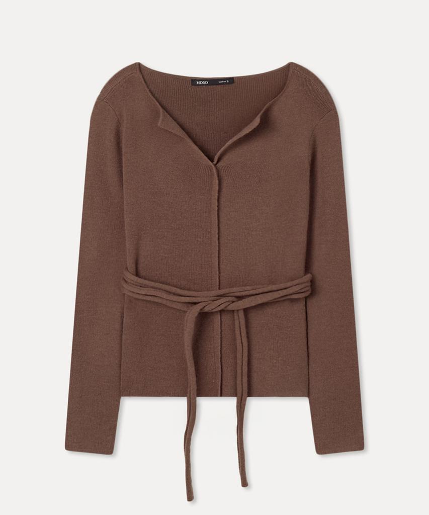 MIXXO Пуловер с открытым воротником и ребристой отделкой_Miwkag314T
