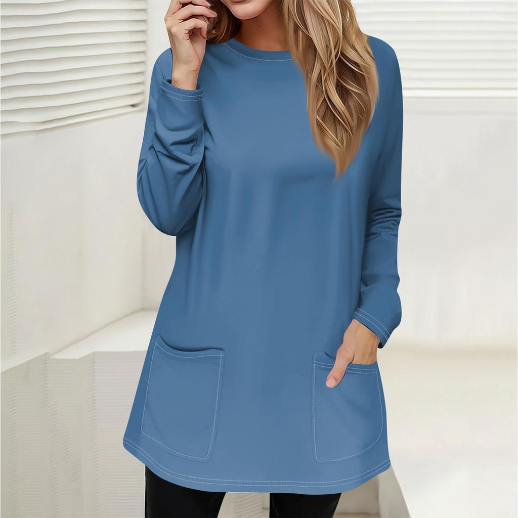 Женская толстовка, пуловер, спортивная одежда, карман, принт, повседневный топ с круглым вырезом и длинными рукавами