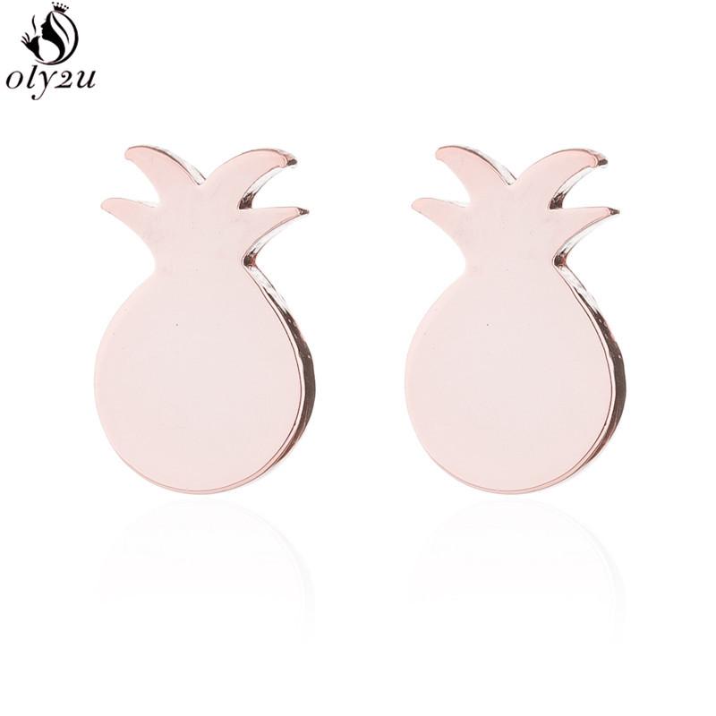 Bohemian Stainless Steel Fruit Leaf Earring Mini Apple Cherry Ear Jewelry Girl Cartoon Pineapple Strawberry Earrings Accessories