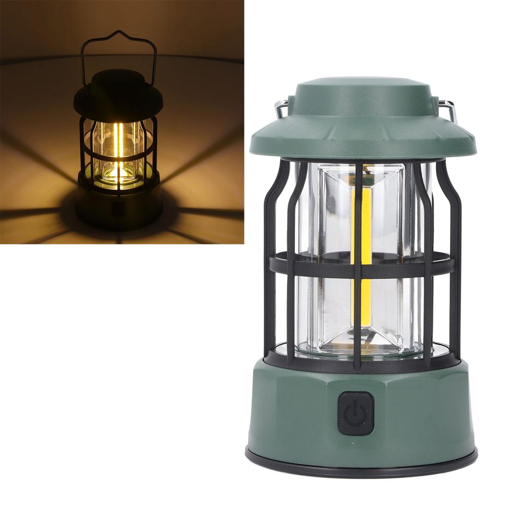 Camping Lantern Rechargeable 3 Gears IPX4 Water Resistant Retro Portable Tent Lamp for Emergency Pow
