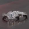 Кольцо для помолвки с круглым бриллиантом «Принцесса» с полным бриллиантом, роскошное обручальное кольцо