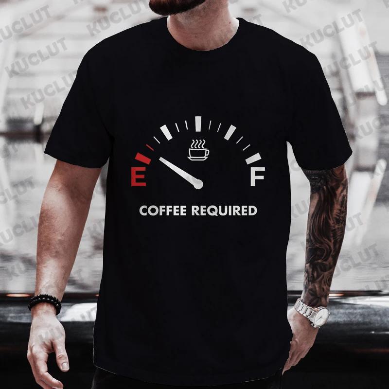 S5XL Mens Brand T Shirt Clothing Oversized Men Street Tshirt Coffee Fuel Gauge Indicator Print Graphic T Shirt
