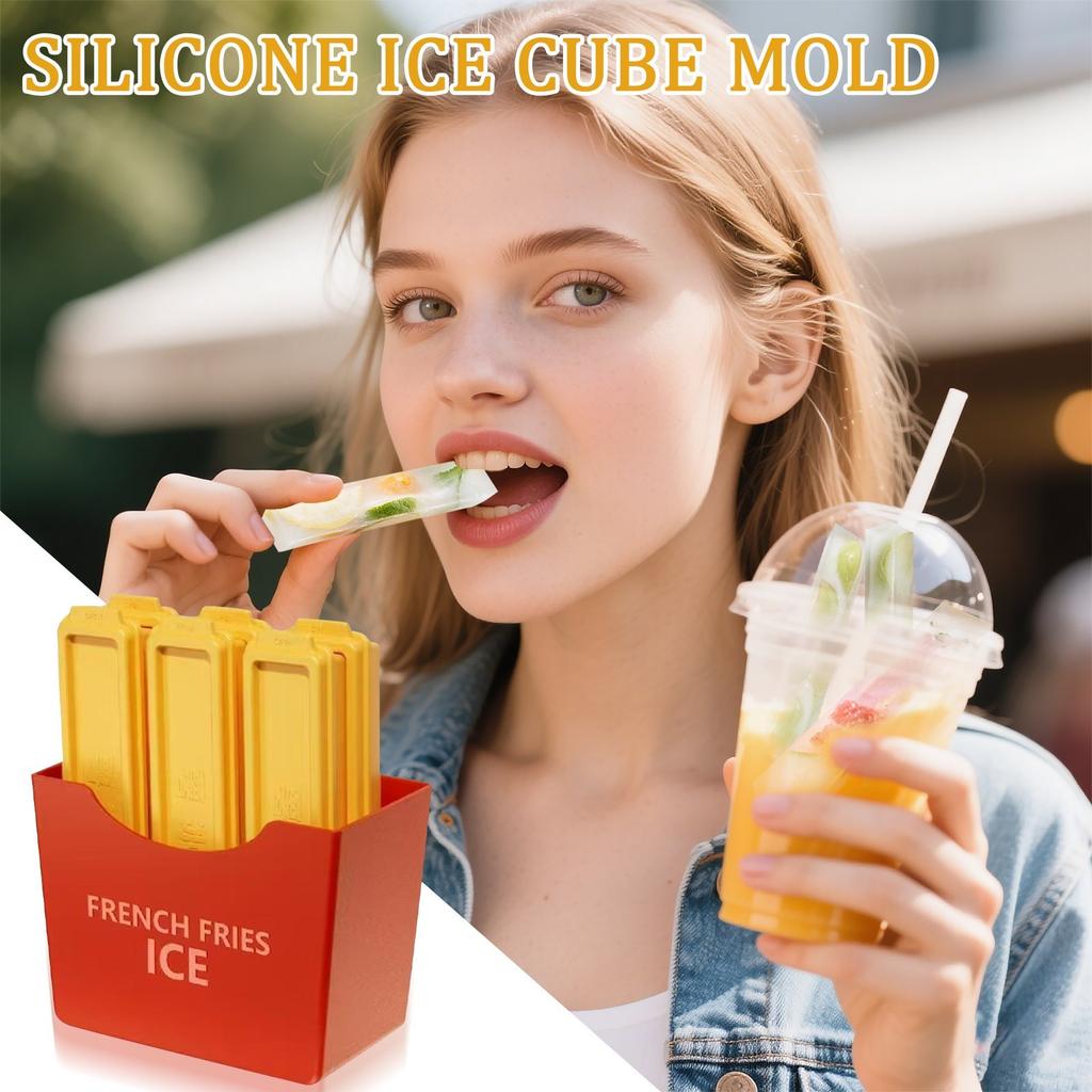 Силиконовая форма для льда Strip Ice Box, автономный магнит для холодильника Ice Box, подходит для виски, коктейлей, соков(6 ящиков для льда, 1 магнит)