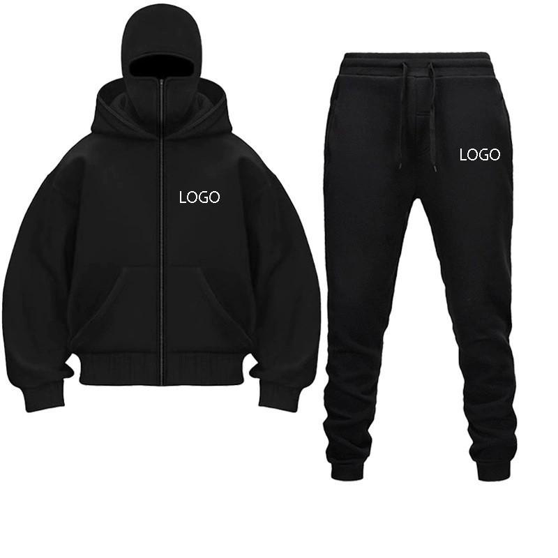Zip-up Hoodie Sweatshirt Pants Set Men Women Streetwear Casual Fall Winter