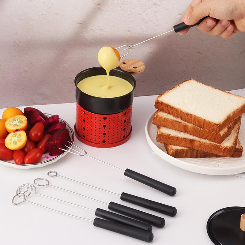 Stainless Steel Fondue Forks With Plastic Handle, Chocolate Cheese Dipping Utensils, Multiple Styles Available