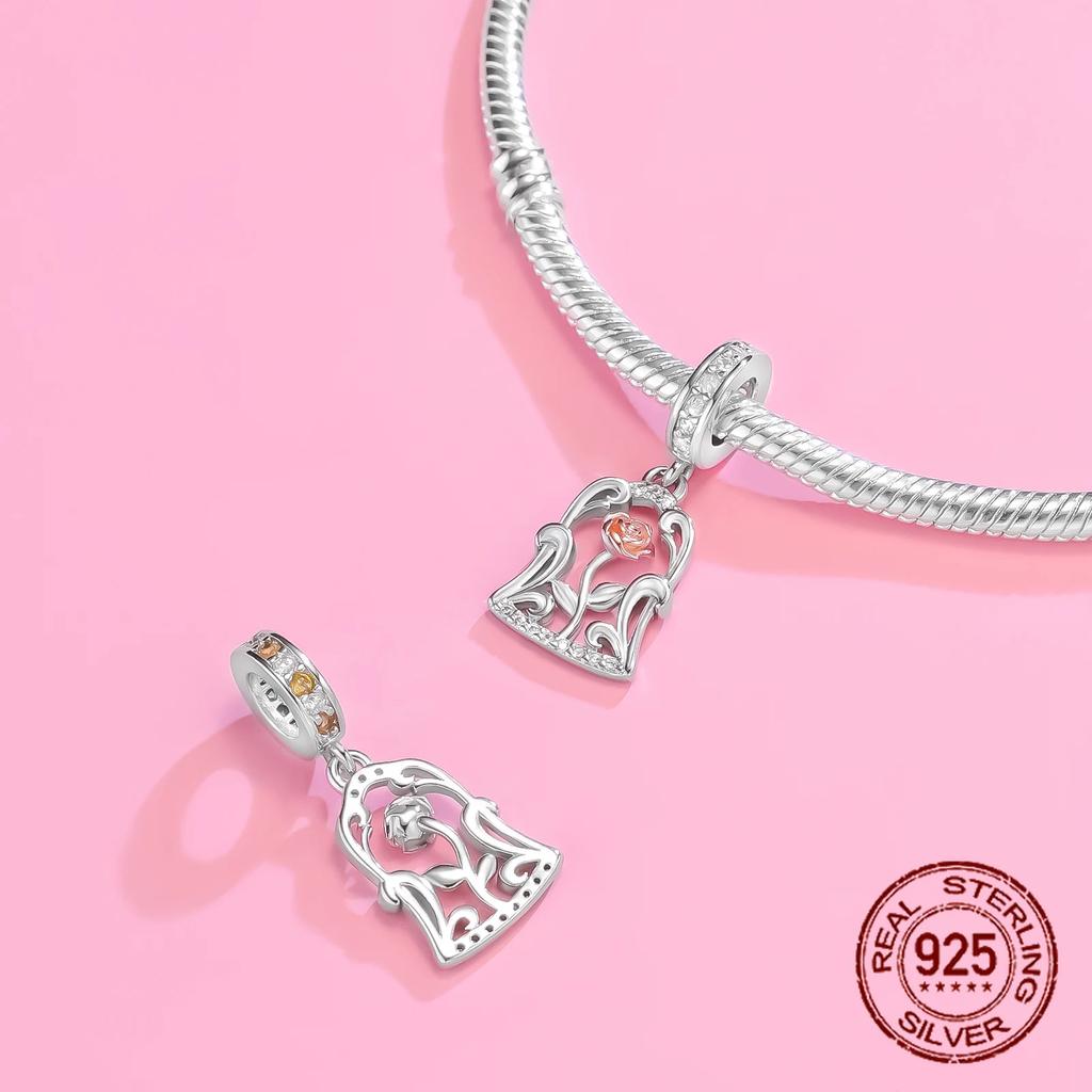 Copper Classic Purple Heart Shape Dragon Pegasus Butterfly Charms Beads Fit 3Mm Original Bracelet Diy Jewelry Gift