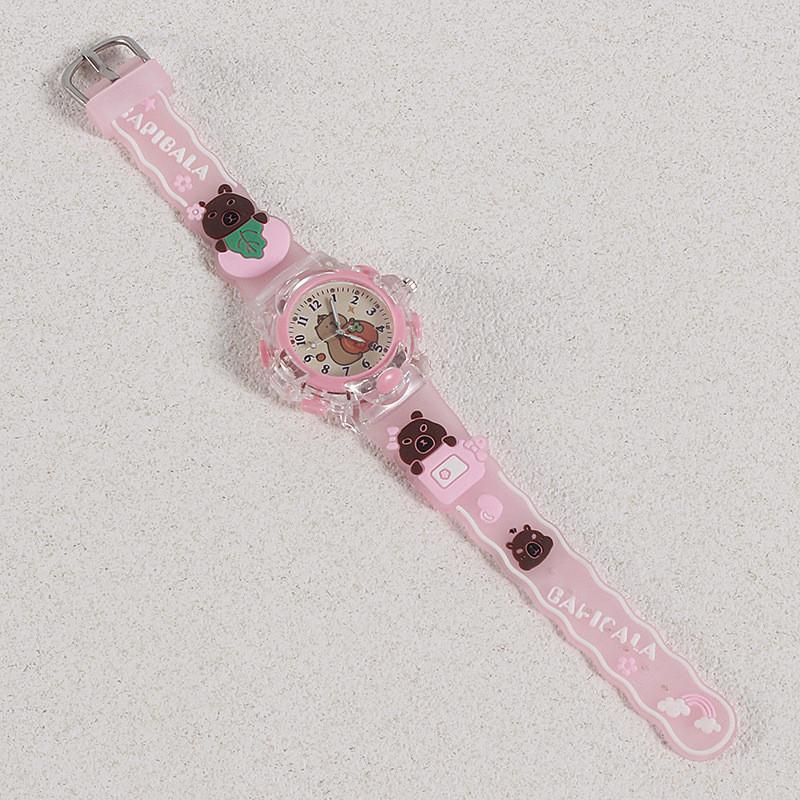 Cartoon Lightup Childrens Quartz Watch With Digital Pointer Decoration For Kids Birthday Gift