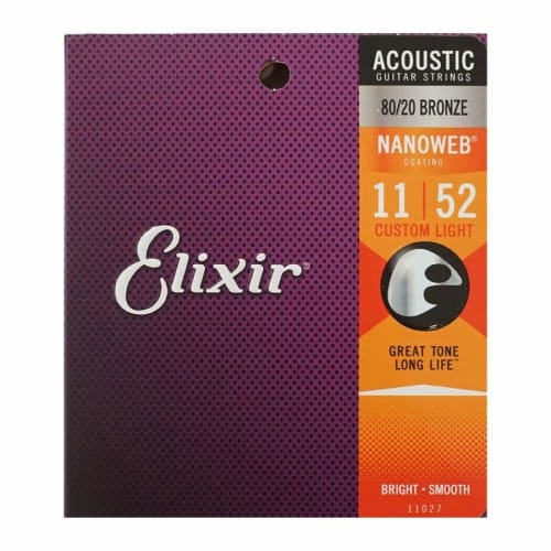 Elixir ELIXIR 11027 Акустические струны Nanoweb CT.LIGHT 11-52 для акустической гитары (Набор из 3 шт.)