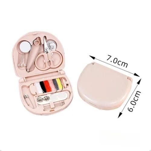 Portable Handheld Sewing Kit, Mini Travel Sewing Machine with Threads, Needles, Buttons for Emergency Clothing Repairs, Home