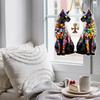 Black Cat Sun Catcher 2D Acrylic Hanging Decoration Stained Glass Style Multicolor Cat Decoration for Room Window Balcony