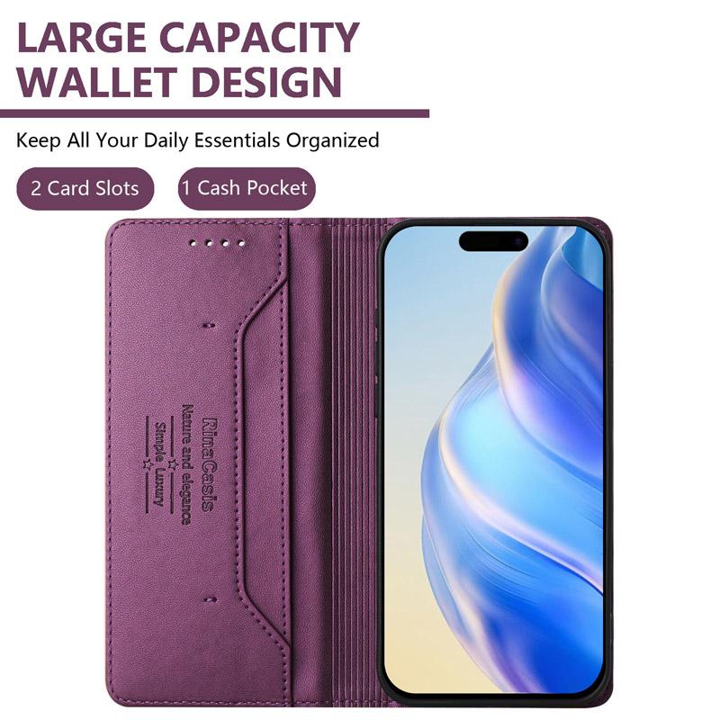 Luxury Leather Case For Sharp Aquos R9 Pro/Sharp Aquos Sense 9 Plus/Aquos R9 RFID Blocking Card Slots Magnetic Attraction Stand Shockproof Flip Cover