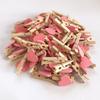 50PCS MultiFunctional Colorful Cute Small Clips Simple Mini Photo Clip Wooden Clips Small Love Heart Pegs Clothespin