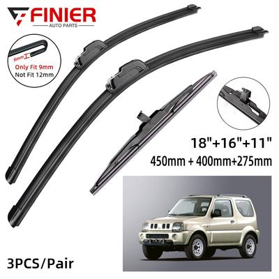 3 шт. щетки стеклоочистителя для SUZUKI JIMNY MK3 1998-2007 18 "16" 11 "подходят для переднего лобового стекла, щетки для окон, резак, аксессуары 2004 2005 2006 2007